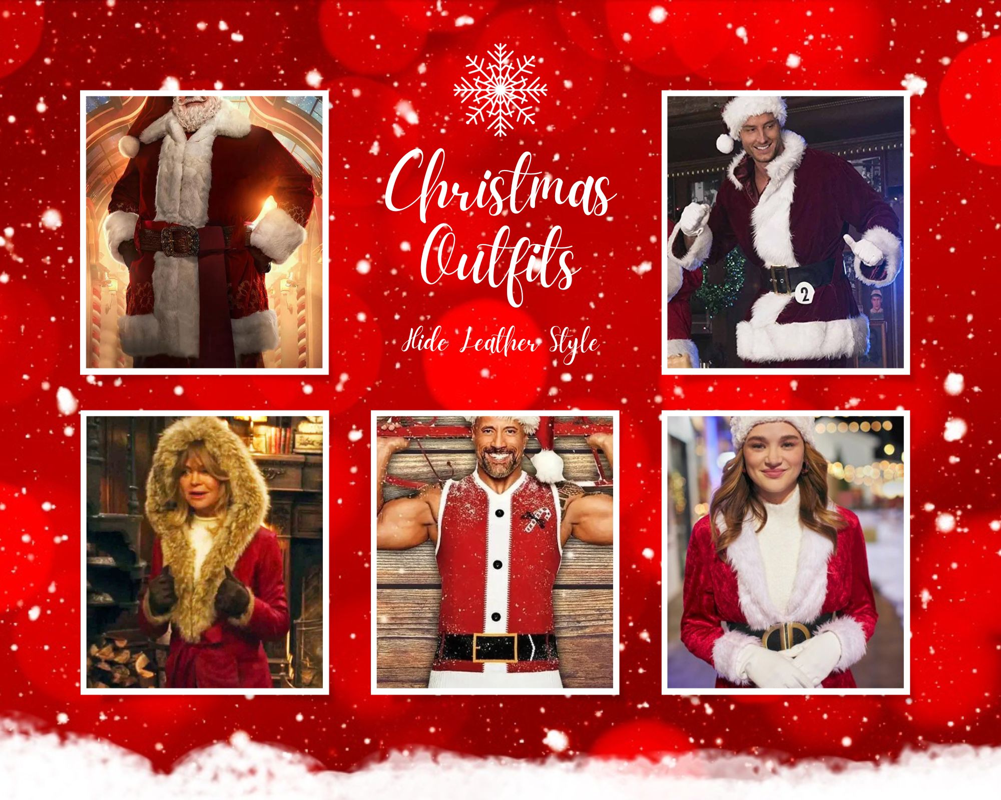 Red Festive Merry Christmas Holiday Photo Collage